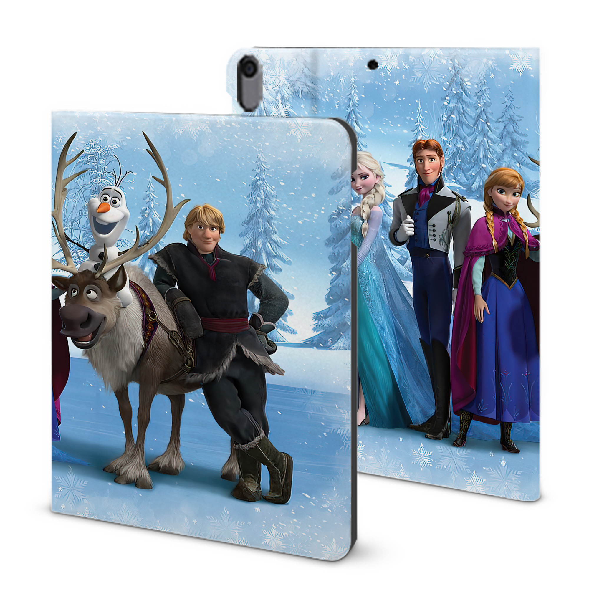 （画像用） アナと雪の女王 アンナ エルサ Frozen Anna Elsa IPad ケース ブック型 PUレザー TPU 耐衝撃 軽量 薄型 ペン収納なし 全面保護 IPad 各モデル対応